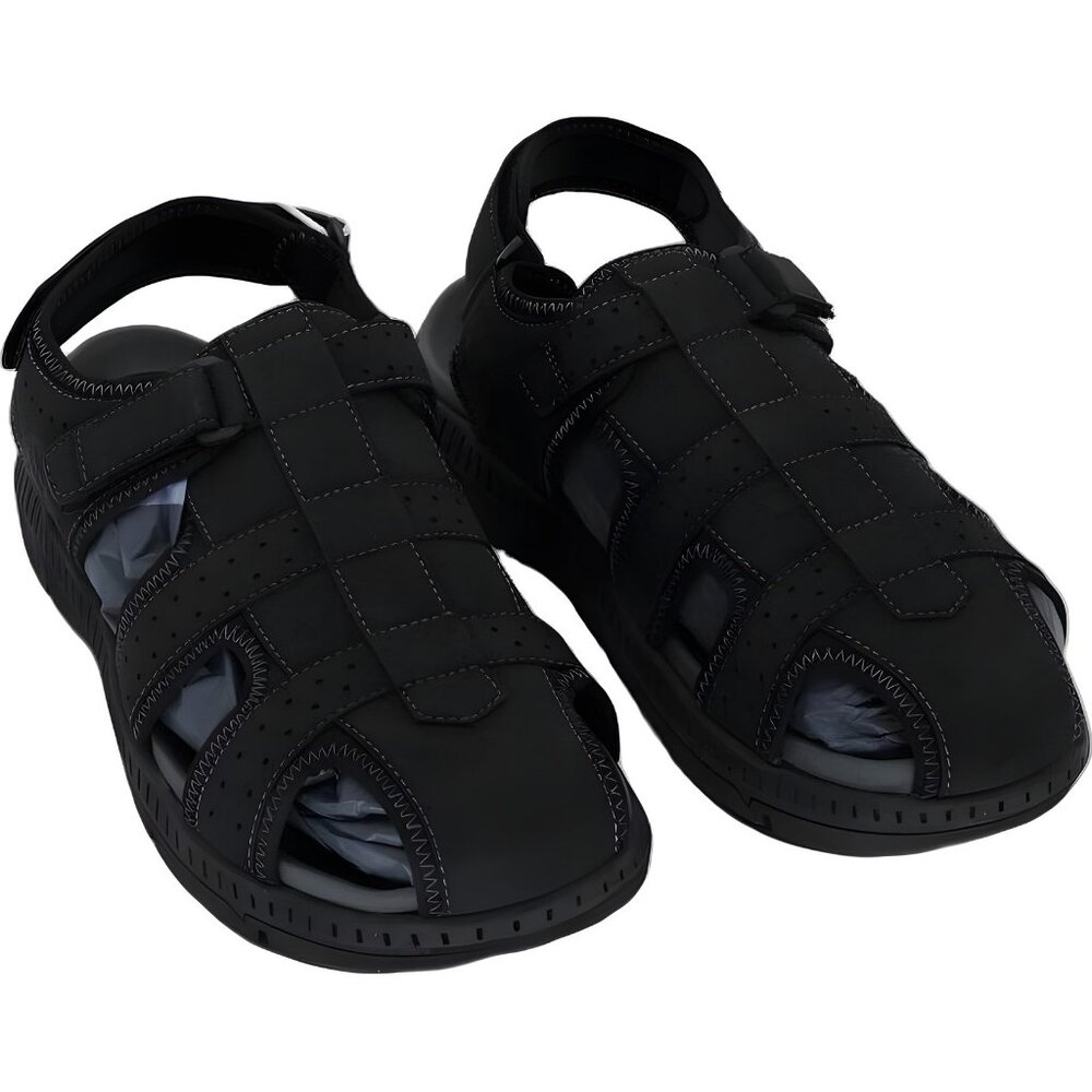 Nunn Bush Laguna Closed-Toe Fisherman Sandals Black Men US 9M